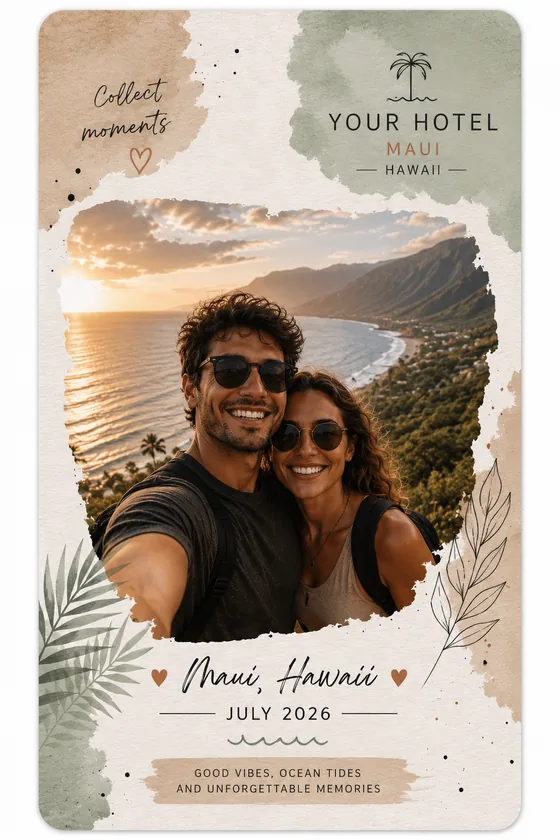 A photo-magnet branded for a resort hotel